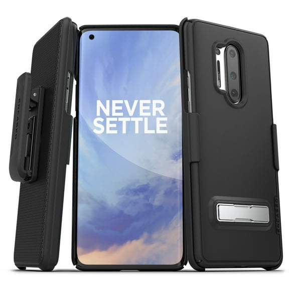 Encased OnePlus 8 Pro Belt Case with Kickstand (Slimline) Ultra Thin Cover with Holster Clip - Black