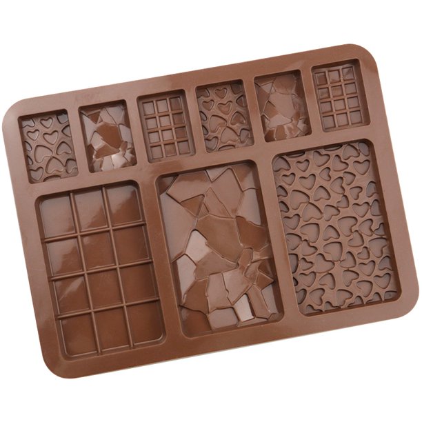 Juego de 5 moldes de chocolate de silicona para barra de chocolate, proteínas caseras y barras energéticas
