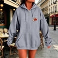 thumbnail image 5 of Gsakboxl Hoodie Women Football Embroidery Full Zip Up Long Sleeve Hooded Sweatshirt, Casual Outer Hood Jacket For Football Lovers Fall Daily Wear, 5 of 8