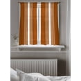 thumbnail image 5 of Burnt Orange White Stripe Tier Curtains 45 Inch Length,Sheer Curtains for Bedroom Living Room Window Modern Rustic Vertical Striped Small Half Window Kitchen Curtains & Drapes 27.5"x45" 2 Panels, 5 of 6