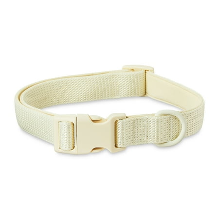 Vibrant Life Neoprene Cushioned Adjustable Dog Collar, Vanilla Cream, Large
