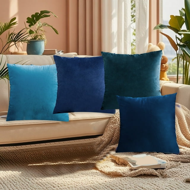 Fiudx Funda de Almohada Bohemia, Textura Suave y Afelpada, Diseño de Color Liso, Cojín Decorativo, Decoración Moderna para Sofá o Dormitorio, Versátil para Todas Las Estaciones, Cremallera Invisible,