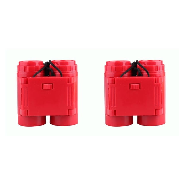 Toystoory Telescopio Kid Correa Niños Binocular 2.5x Aumento Binoculares Juguete Ver Concierto Niños Viajes Jardín de infantes Rojo 2piezas