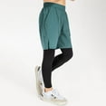 thumbnail image 2 of Kids 2 in 1 Running Pants Shorts with Pockets Gym Short Compression Tights Training Sweatpants Basketball Tights Pants Workout, 2 of 4