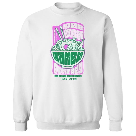 Torc Psychedelic The Original Ramen Company Graphic White Men's Cotton Pullover Sweatshirt