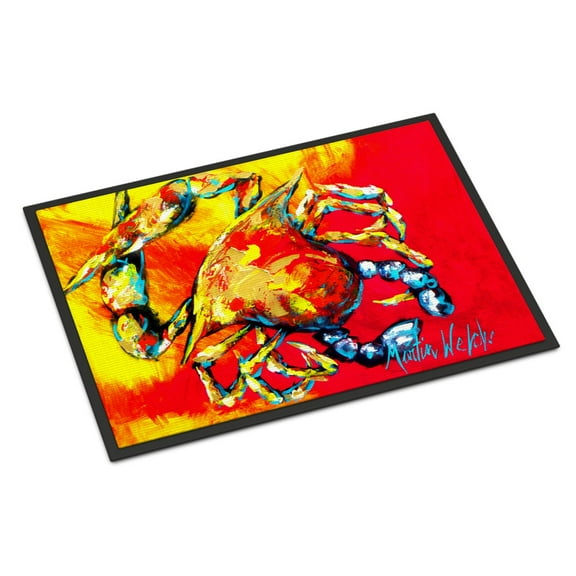 Carolines Treasures MW1086MAT Crab Hot Dang Door Mat Indoor Rug or Outdoor Welcome Mat 18X27 Doormat 18H X 27W