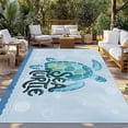 thumbnail image 2 of Teal Sea Turtle Outdoor Rug for Patio/Deck/Porch, Non-Slip Large Area Rug 4 x 6 Ft, Coastal Ocean Summer Ocean Waves Indoor Outdoor Rugs Washable Area Rugs, Reversible Camping Rug Carpet Runner, 2 of 8