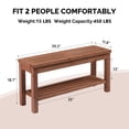 thumbnail image 4 of Ktaxon 40in Wooden Storage Bench with Shoe Rack, Solid Fir Wood Slatted Seat Bench for Entryway Living Room, Brown, 4 of 9