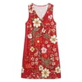 thumbnail image 3 of WAGUTH Women's Floral Print Mini Dresses Sleeveless V-Neck Shift Dress Boho Casual Summer Everyday & Beach Sundress with Side Pockets, 3 of 6