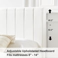 thumbnail image 3 of Flolinda Queen Bed Frame Upholstered with Vertical Channel Tufted Complete High Headboard, White, 3 of 6