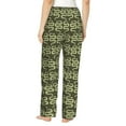 thumbnail image 3 of Naloa Green Snake Print Women’s Ultra-Soft Comfy Pajama Lounge Pants with Pockets & Drawstring, 3 of 8