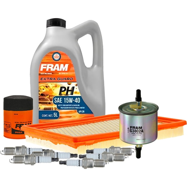 Kit De Afinación Con Aceite 15W40 Mineral, Bujías Cobre, Filtro De Aire, Filtro De Aceite Y Filtro De Combustible 10 Piezas Compatible con Ford Ranger V6 4.0L DE 1993 A 1994