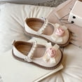 thumbnail image 2 of Viluyesy Girls Soft-Soled Mary Jane Shoes – Spring Summer Flat Dress Shoes with Bowknot, Pearl Accents, and Rose Embellishment Beige Size 9.5, 2 of 10