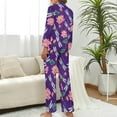 thumbnail image 3 of Top-kevin Women Long Sleeve Pajama Set Comfy Pjs Sets Floral Tiger Cute 2 Piece Lounge Set, 3 of 12
