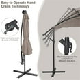thumbnail image 4 of Pemberly Row Solar Powered 32LED Lighted Patio Offset Umbrella Outdoor Coffee, 4 of 8