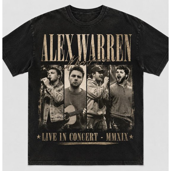 Alex Warren Live in Concert Graphic T-Shirt Retro 90s Bootleg Style Tee