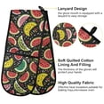 thumbnail image 4 of Dailycode Double Sided Oven Mitt with Loop Heat Resistant Kitchen Long Potholders 7" x 35" Green Yellow Red Watermelon Slices, 4 of 6