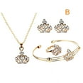 thumbnail image 6 of Exquisite Alloy Jewelry Bridal Set with Rhinestone Necklace and Elegant Wedding Earrings for Timeless Beauty, 6 of 7