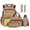 Brown Capybara Star, variant on FOR U DESIGNS Pink Capybara Sleep Star Moon Print Backpack for Girls 6 Pack Backpack Set Backpack with Lunch Box Pencil Case Water Bottle Sleeve Bookmark Keychain School Bookbag for Kids Elementary