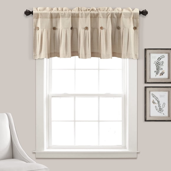 Cortinas de cocina con diseño de cenefa, diseño exuberante, diseño de lino, 84 x 46 cm
