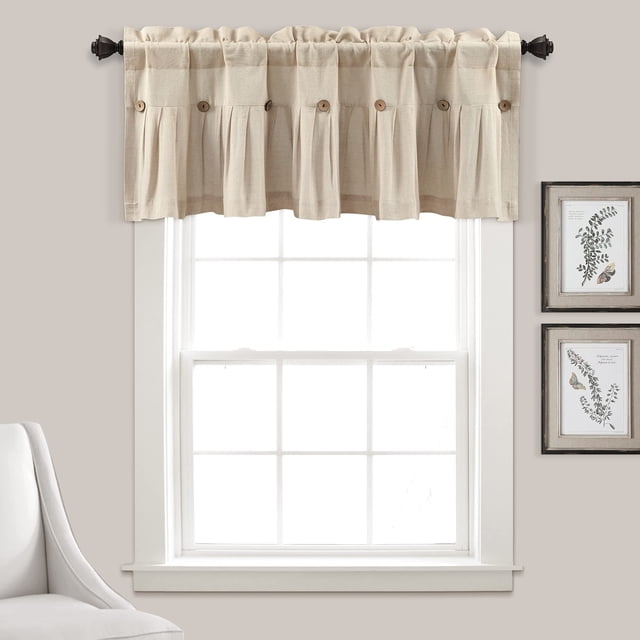 Cortinas de cocina con diseño de cenefa, diseño exuberante, diseño de lino, 84 x 46 cm