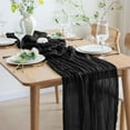 thumbnail image 5 of Xukmct Cheesecloth Table Runner Gauze Sheer Fabric Table Runner for Wedding Birthday Party, 35" x 70", 5 of 7
