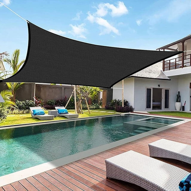 Kroder 2x2M Sun Shade Sails Canopy Black Rectangle UVs Block Canopy For Patio Backyard Lawn Garden Outdoor Activities