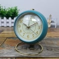thumbnail image 3 of Petites Horloges de Table, Réveil de Table Classique Sans Tic-Tac avec Rétroéclairage, Horloge de Bureau à Piles avec Verre HD pour Salon Chambre Chevet Décoration Intérieure Bleu Bleu Lac, 3 of 5