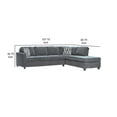 thumbnail image 5 of Benjara Two Piece Sectional Sofa, Reversible Chaise, Gray Chenille Upholstery-Color:Gray,Material:Chenille, 5 of 5