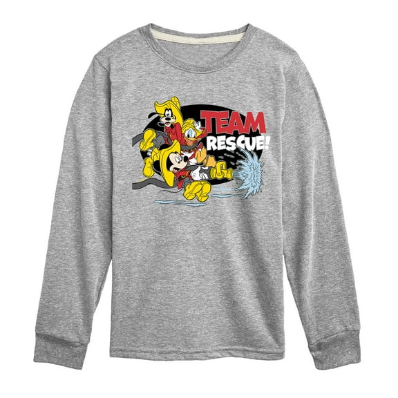 Disney - Firefighter Mickey & Friends - Team Rescue - Toddler & Youth Long Sleeve Graphic T-Shirt