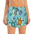thumbnail image 2 of Daiia Turtles And Sea Pattern Women's 2 in 1 Running Shorts - Lightweight Athletic Workout Gym Yoga Shorts Liner with Phone Pockets-Medium, 2 of 7