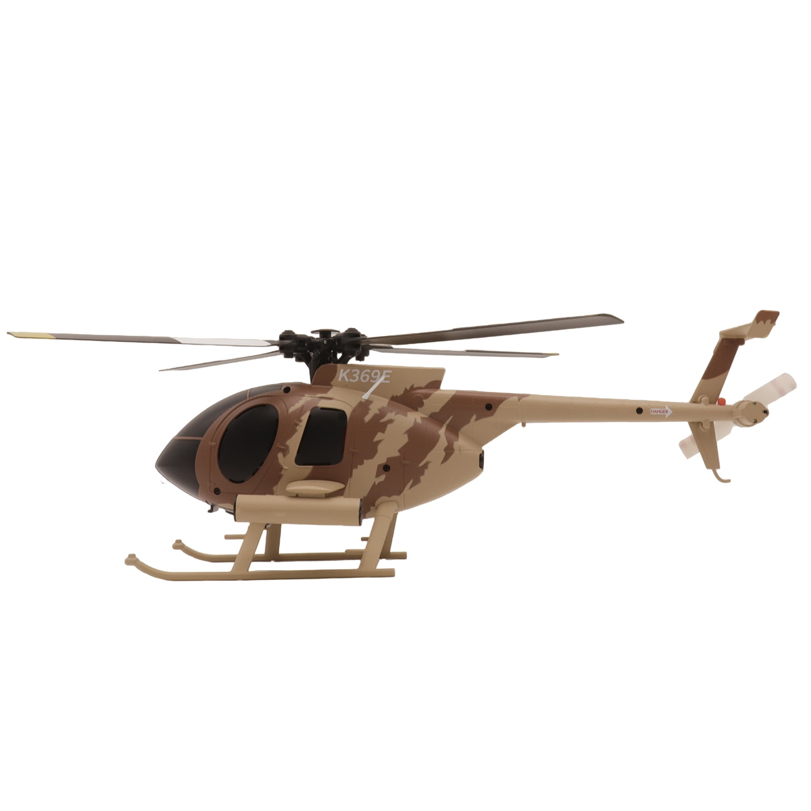 RC ERA C184 MD500 RC Helicopter, 2.4G 4CH Brushless RC Helicopter with Optical Positioning, 6-Axis Groy Military Aircraft Model for Adults - 4 Battery
