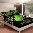 thumbnail image 2 of Erosebridal Pickle Fitted Sheet Funny Gift Youth Just Loves Pickles Bedding Set Queen, Cartoon Food Vegetable Theme Bed Sheets Teen Cute Cucumbers Sheets with 2 Pillowcases, 2 of 4
