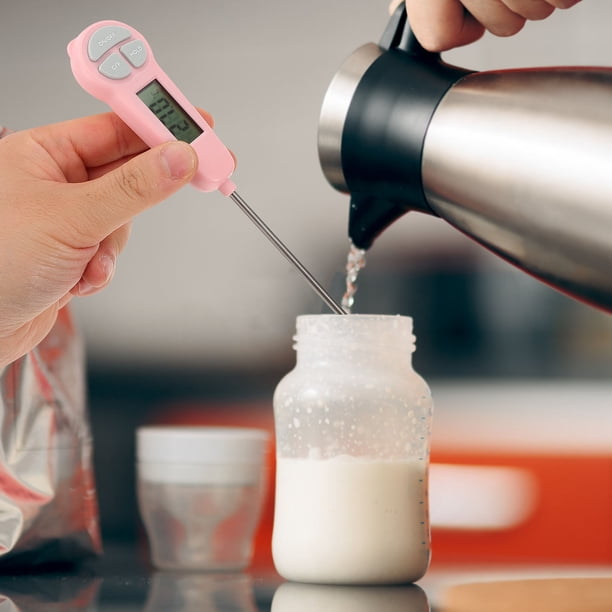 ADDHAT Termómetro Digital Rosa Para Cocina Con Pantalla LCD Para Carne Y Líquidos