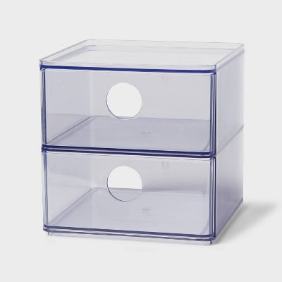 Clear Stackable Drawer - Plastic Shower Organizer & Bath Caddy, 6"x6"x6"