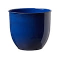 thumbnail image 5 of Bloem Canyon 8"Indoor Metal Cachepot - Glossy Decorative Planter with Powder-Coated Finish, Removable Drain Plug, Cobalt, 2-Pack, 5 of 5