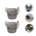 thumbnail image 4 of UEETEK 2Pcs Wooden Succulent Planters Coffee Color Vintage Style Natural Wood Flower Holders for Balcony and Home, 4 of 8
