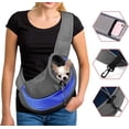 thumbnail image 1 of Bolsa transportadora para perros, bolso de hombro ajustable para gatos y cachorros, bolsa de viaje para mascotas pequeñas, bolso de mano para perros con bolsillo de malla transpirable, transportín por, 1 of 5