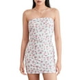 thumbnail image 3 of Yunliwuli Women Wrap Chest Bodycon Dress Floral Print Strapless Backless Cocktail Dress Party Club Skinny Mini Dress, 3 of 10