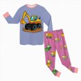 thumbnail image 4 of Paguaki Baby Pajamas Boys Pajamas Toddler Clothes Set Long Sleeve 3D Truck Long Pants Sleepwear Kids Pjs 2T-8T, 4 of 4