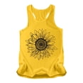 thumbnail image 4 of Wang6 Women Loose Fit Tank Tops Causal Plus Size Sleeveless Racerback Shirts Crew Neck Sunflower Printed Summer Tops Graphic Tees Yellow XL, 4 of 4
