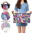 thumbnail image 5 of Yayeee Foldable Storage Basket for Shelves with Handles Set of 2 Waterproof Cloth Bins, Colorful Wavy Pattern, 5 of 7