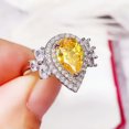 thumbnail image 3 of Luxury Pear Cut Cubic Zircon Women Jewelry Wedding 925 Silver Ring Sz 6-10, 3 of 9