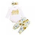 thumbnail image 1 of Eleanos 3-piece Newborn Clothing Kids Girls Sun flower Printed Romper, 1 of 6