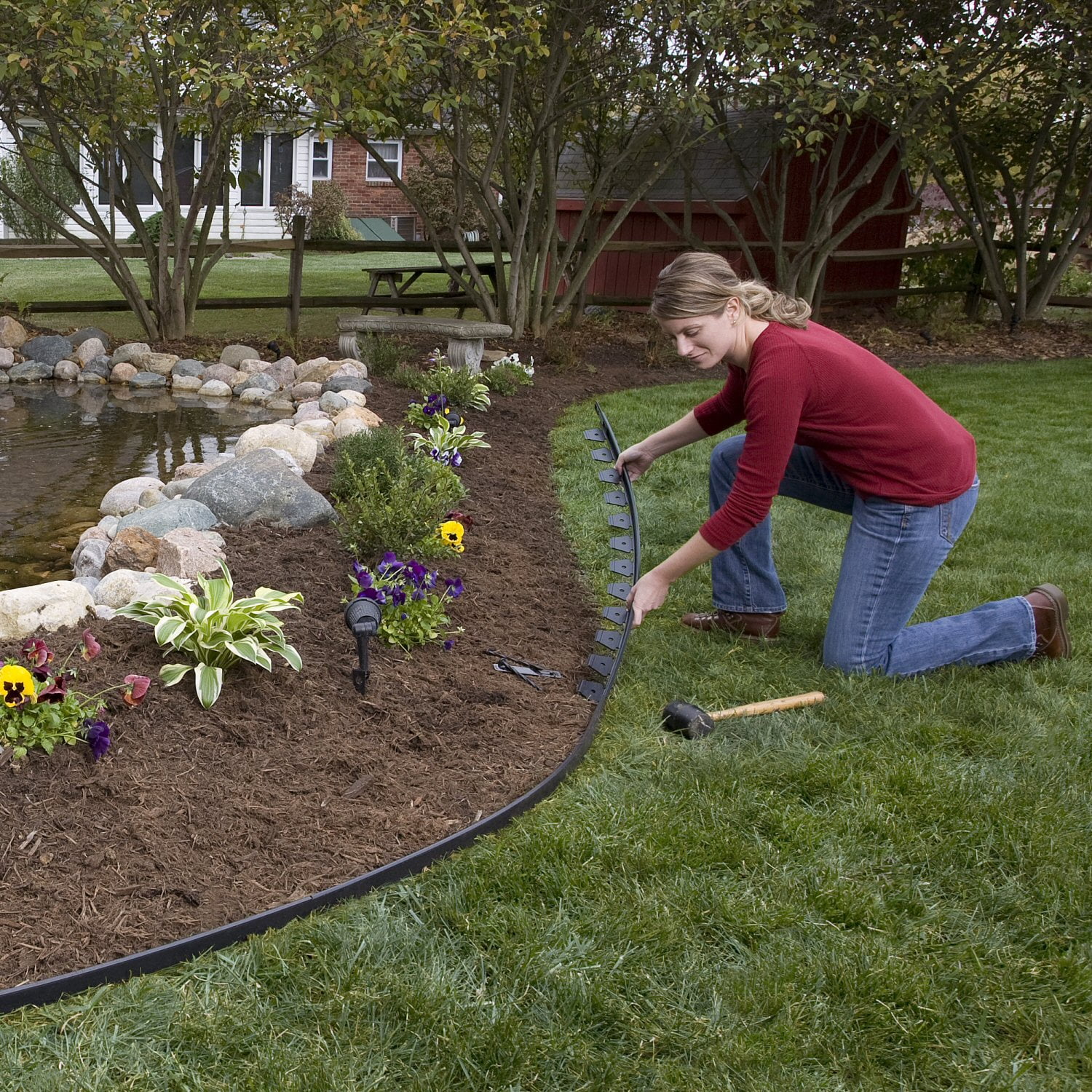 (2 pack) Expert Gardener 1.5" x 20' No-Dig Kit, Black