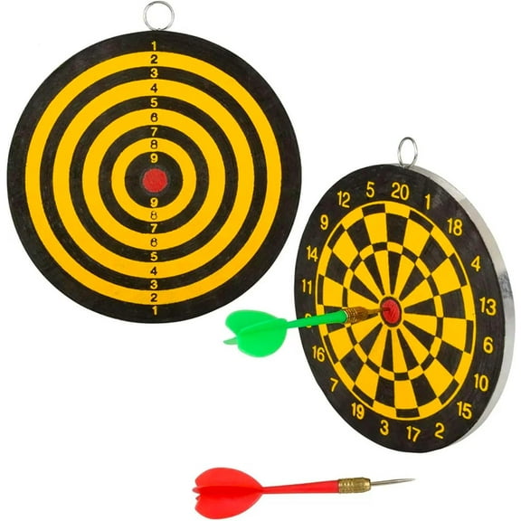 Mini Dart Board - Small Office Dart Game with Darts - Double Sided Game Novelty Arcade