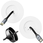 VCELINK In Wall Cable Management Kit with Hole Saw Drill Attachment, Hide TV Cords Wall Mount, White, 2-Pack