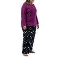 thumbnail image 5 of Fruit of the Loom Women's Beyond Soft Long Sleeve Top & Fleece Bottom Pajama Set, Sizes S-4X, 5 of 13