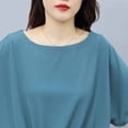 thumbnail image 4 of Favoffer Women's Color Block 2-Piece Casual Outfit Short Sleeve Tie-Waist Top and Wide Leg Pants Set, 4 of 9