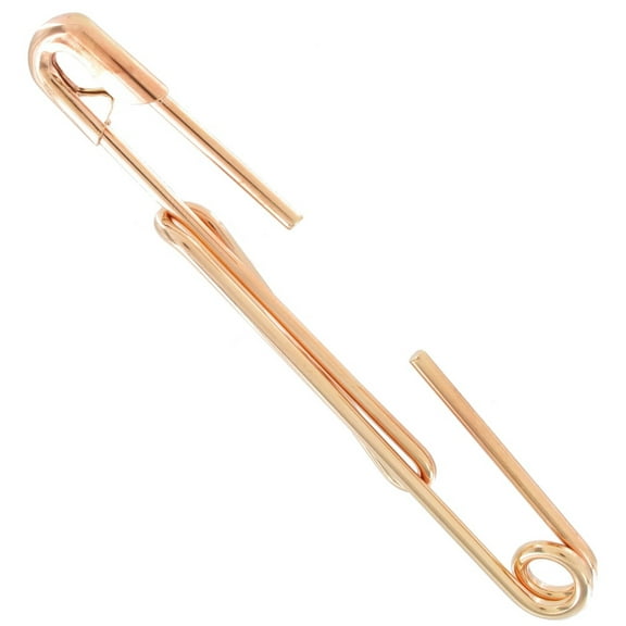 Retro Safety Pin Design Rose Gold Tone Tie Clasp Clip Mens Adult Male For 3" Tie